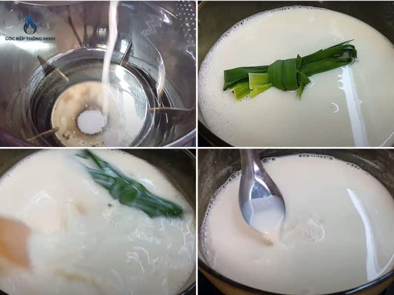 Cách làm sữa đậu nành bằng máy làm sữa hạt đơn giản, thơm ngon tại nhà 5 Cho lá dứa vào sữa đậu nành
